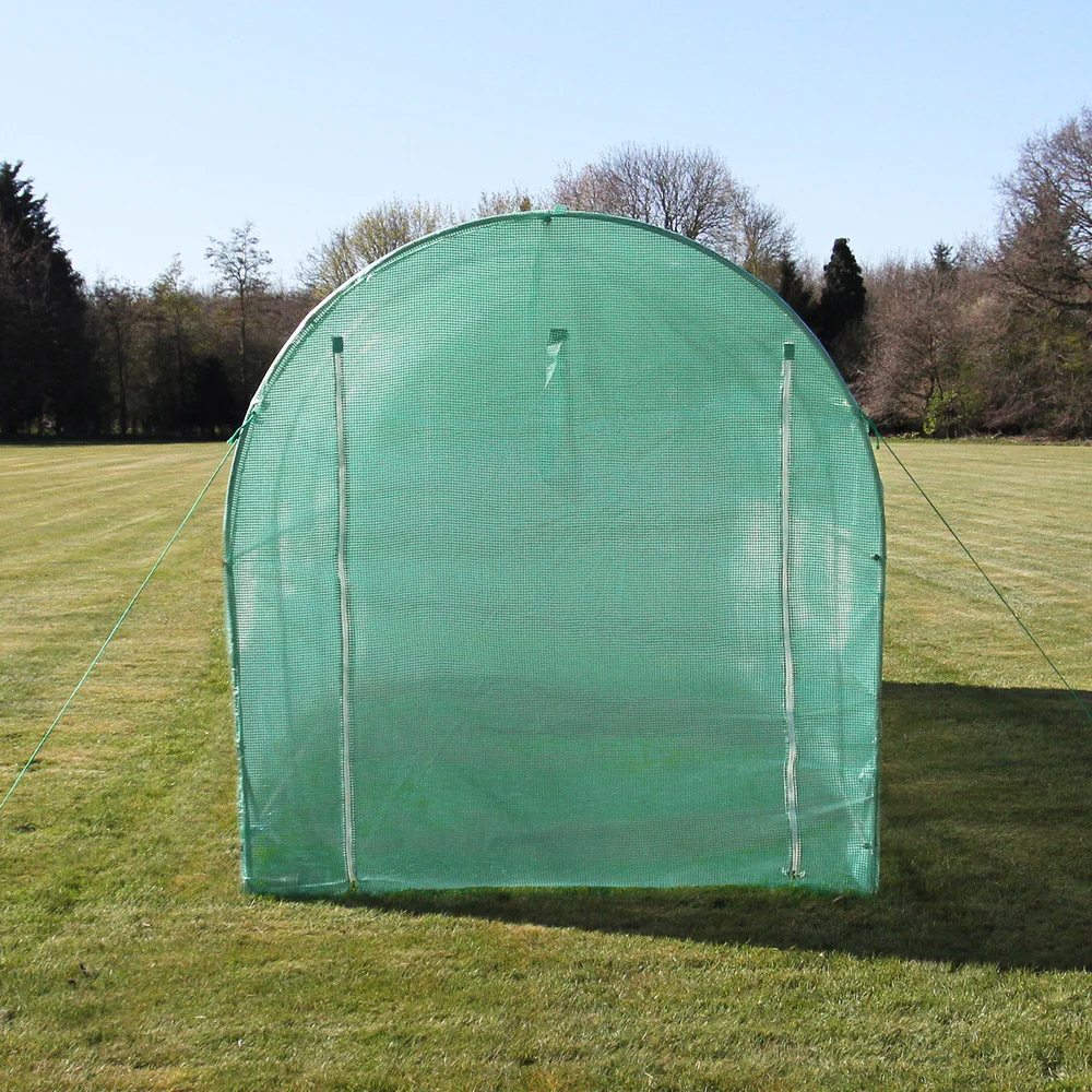 MonsterShop Green PE Cover Polytunnel 8.2 x 6.5ft Greenhouse with Racking Image 2