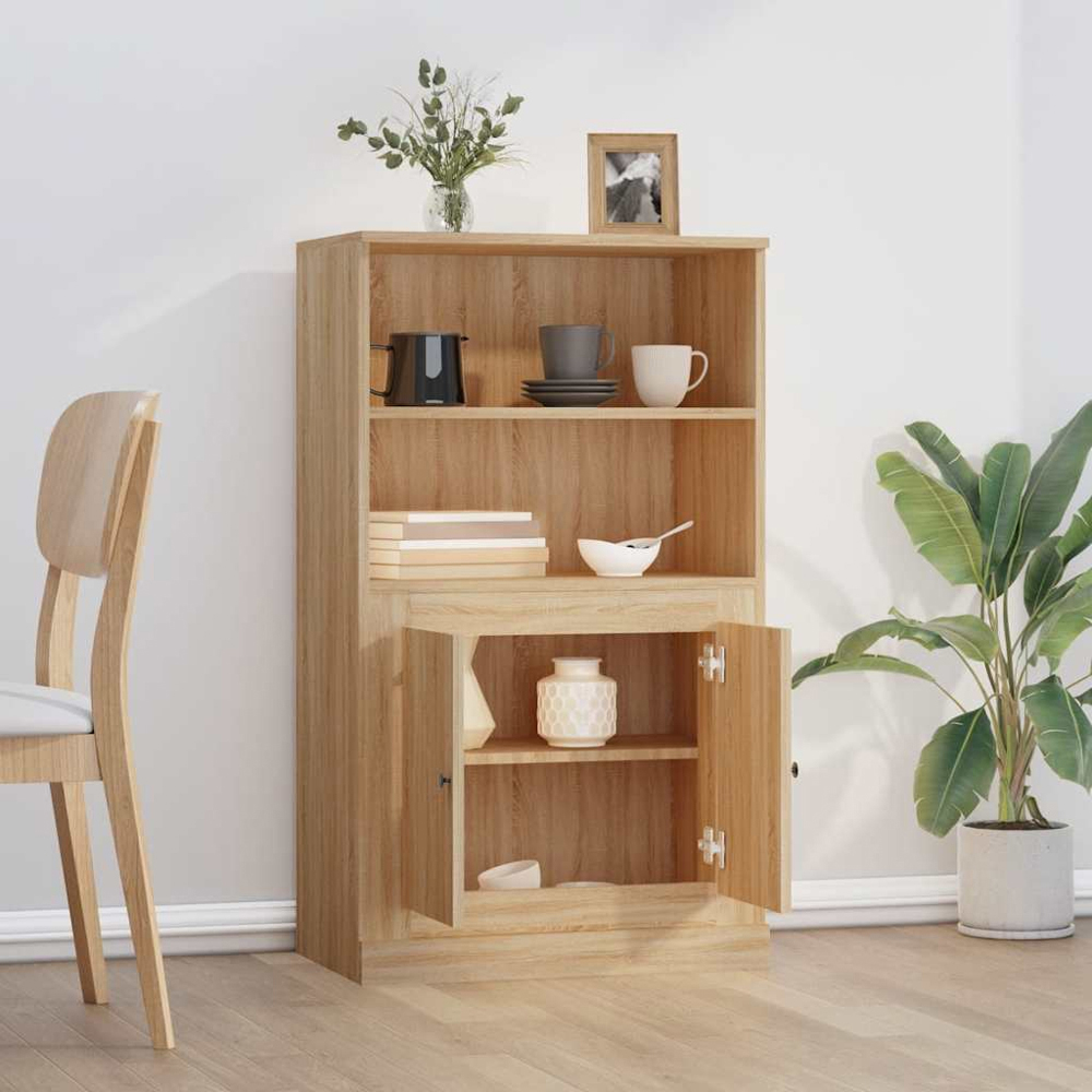 vidaXL 2 Door 2 Open Shelf Sonoma Oak Highboard Image 8