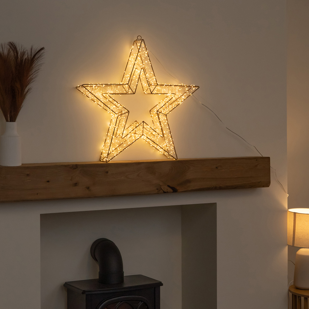 Samuel Alexander 1800 Warm White LED Light-Up Gold Christmas Galaxy Star 58cm Image 9