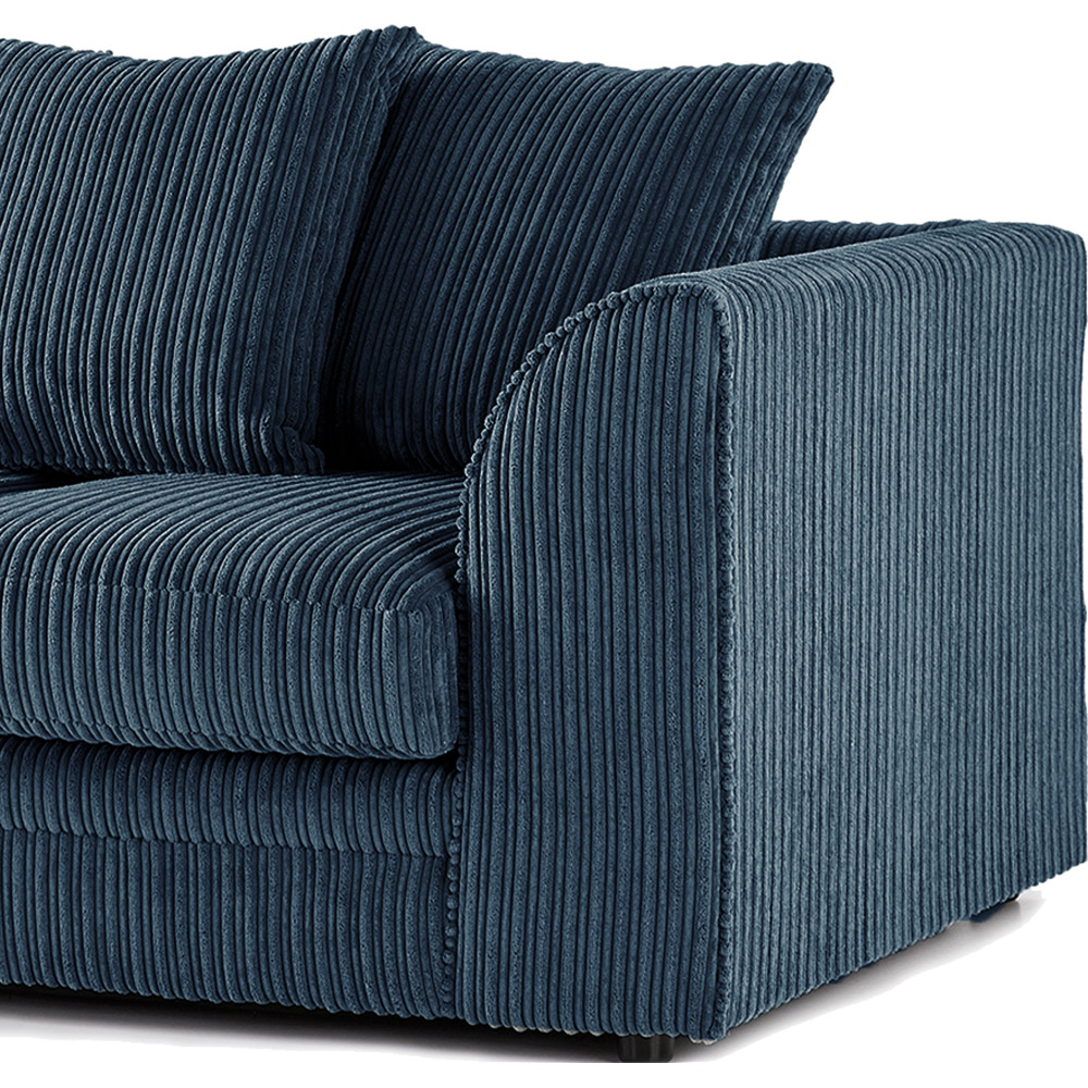 Luxor 3 Seater Navy Blue Jumbo Cord Left Hand Facing Corner Sofa Image 4