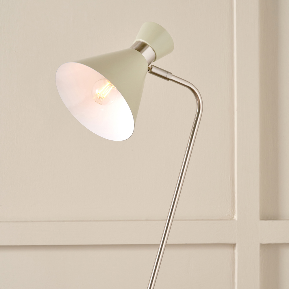 Pacific Lifestyle Benedict Sage and Brushed Silver Metal Floor Lamp Image 3
