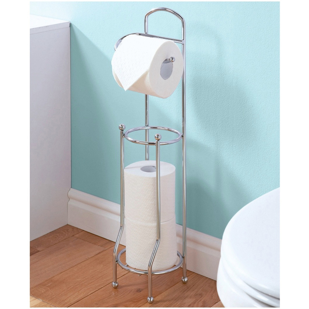 Avilo Toilet Paper Holder with Storage Tower Image 2