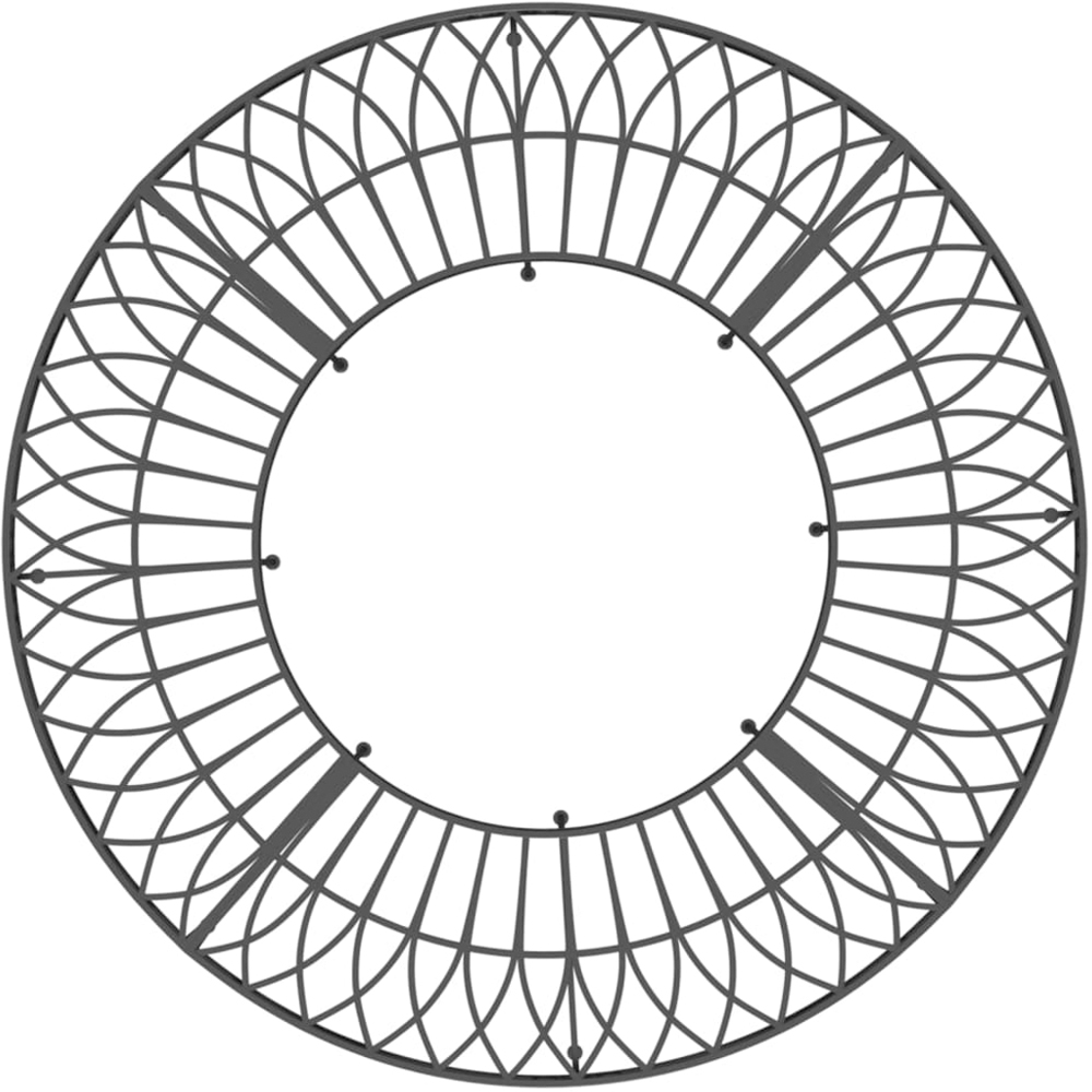 vidaXL Black Steel Round Tree Bench Image 4