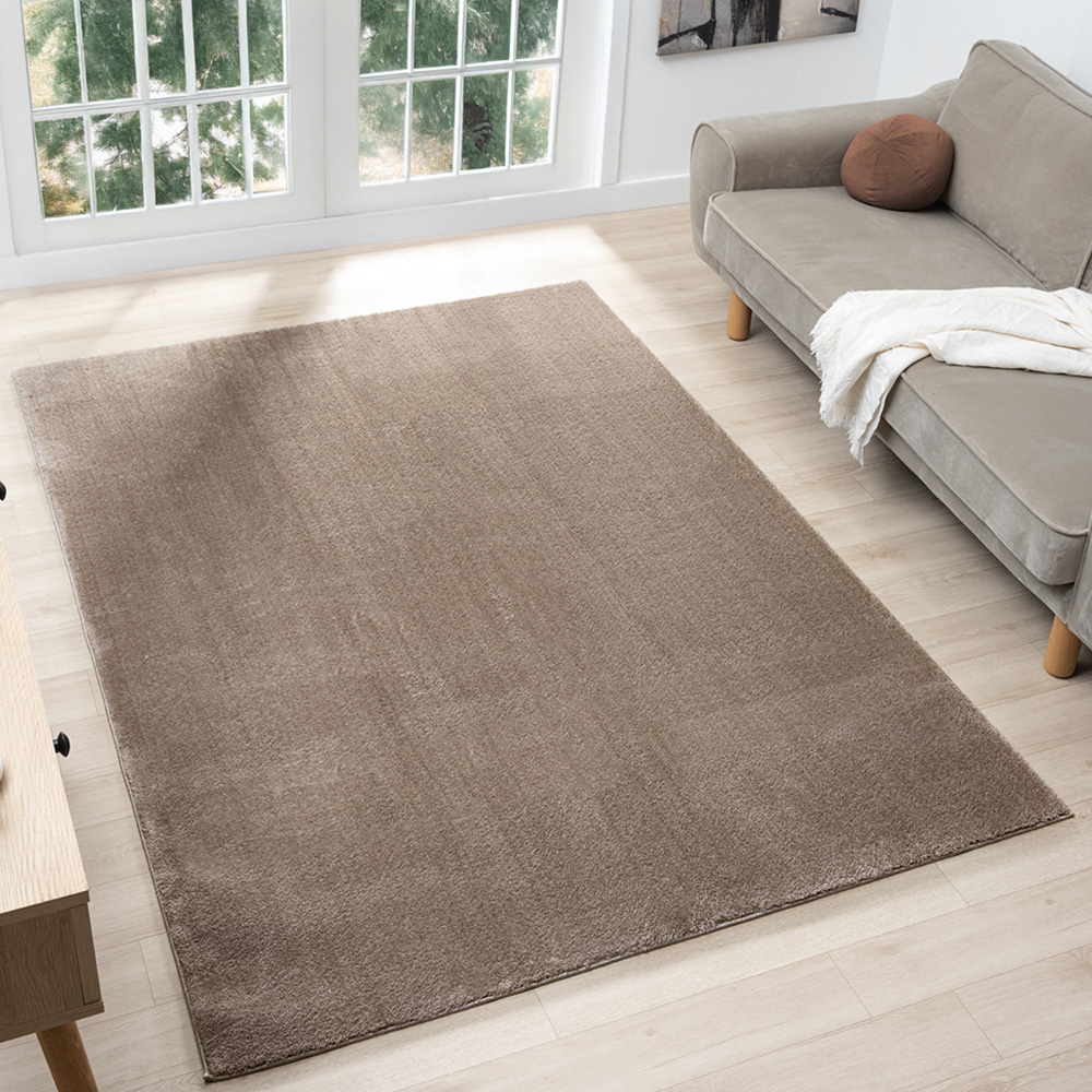 Desire Rugs Comfy Dark Beige Anti Slip Felt Backing Rug 160 x 220cm Image 2