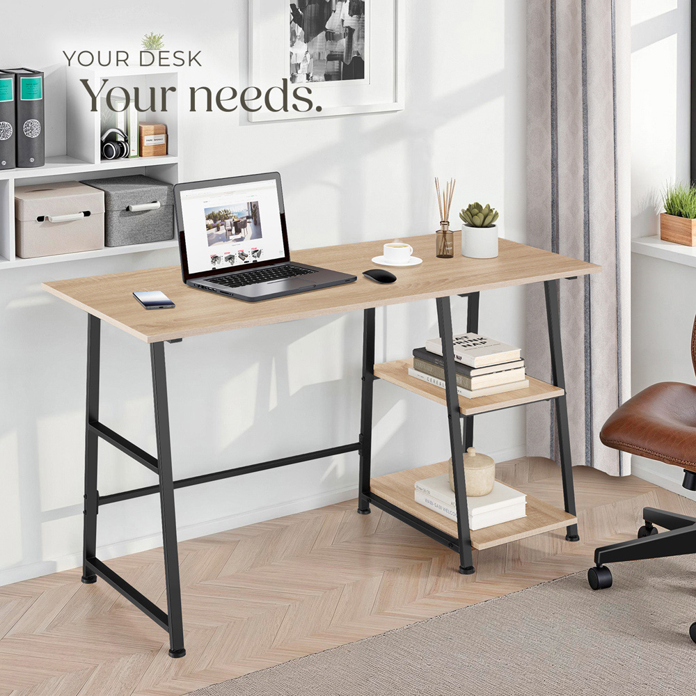 tectake Paisley Oak Sonoma Trapezoidal Desk Image 7