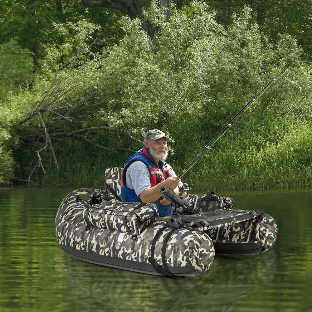 Costway Camouflage V-Shaped Fishing Float Tube with Adjustable Backpack Straps Image 2