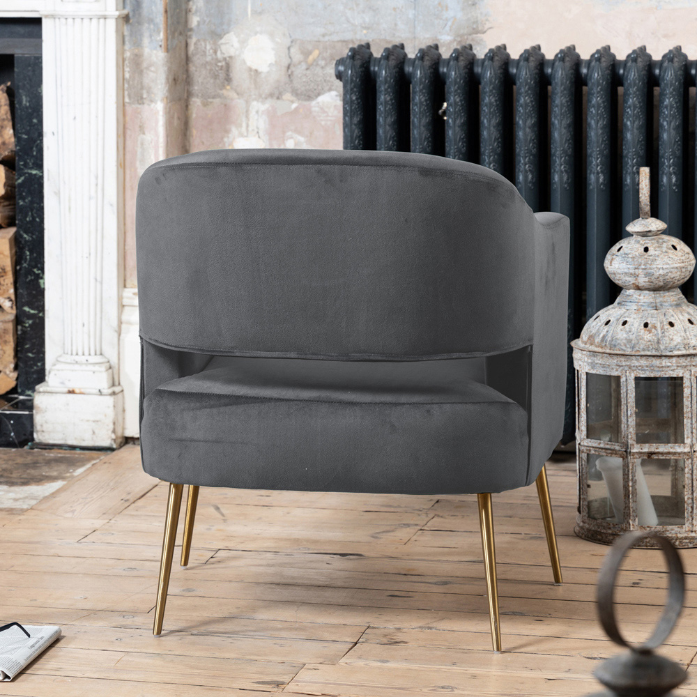 Artemis Home Hobson Grey Velvet Accent Chair Image 3