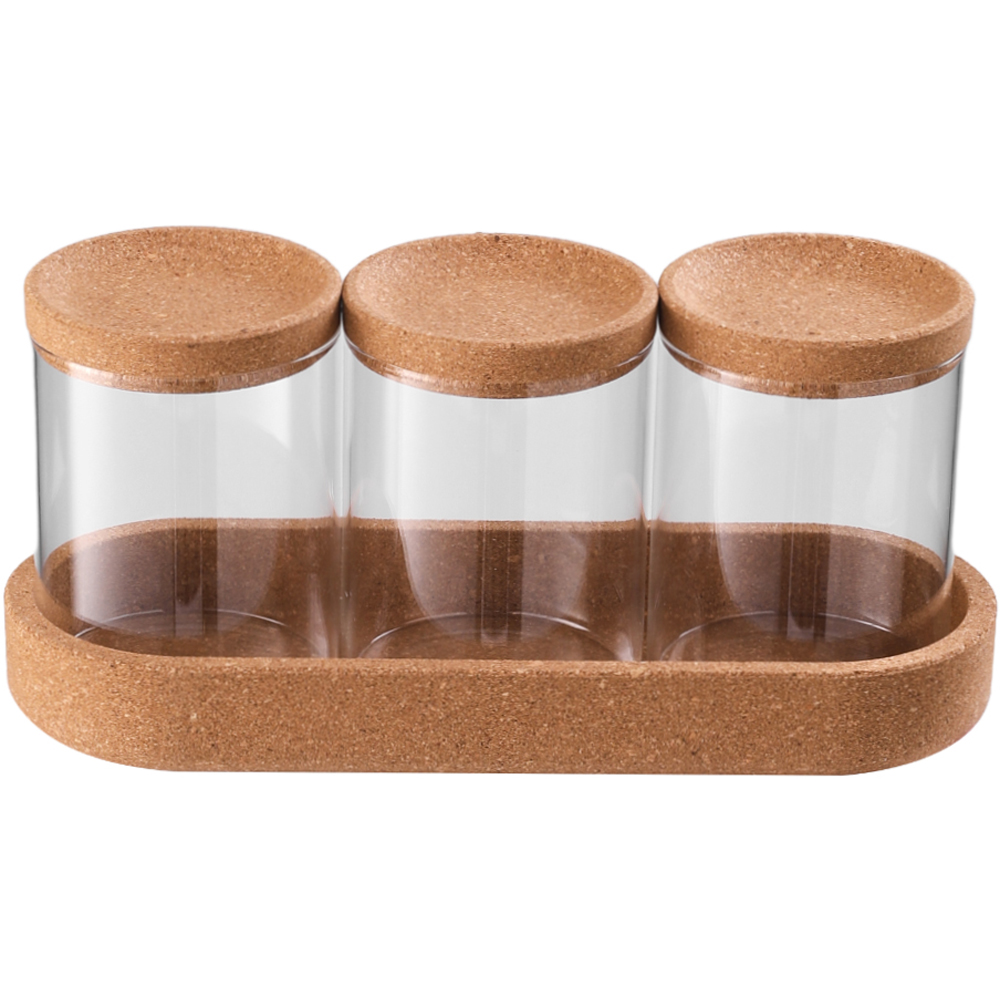 Living and Home 3 Piece Glass Storage Jar Set Image 1