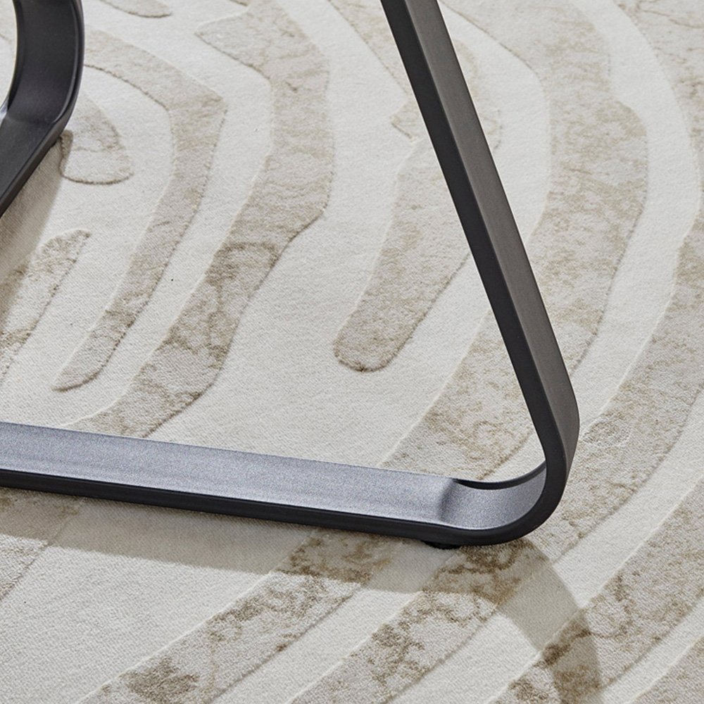 Furniturebox Fira Cesano Wood Effect 6 Seater Round Dining Set Brown and Black Image 6