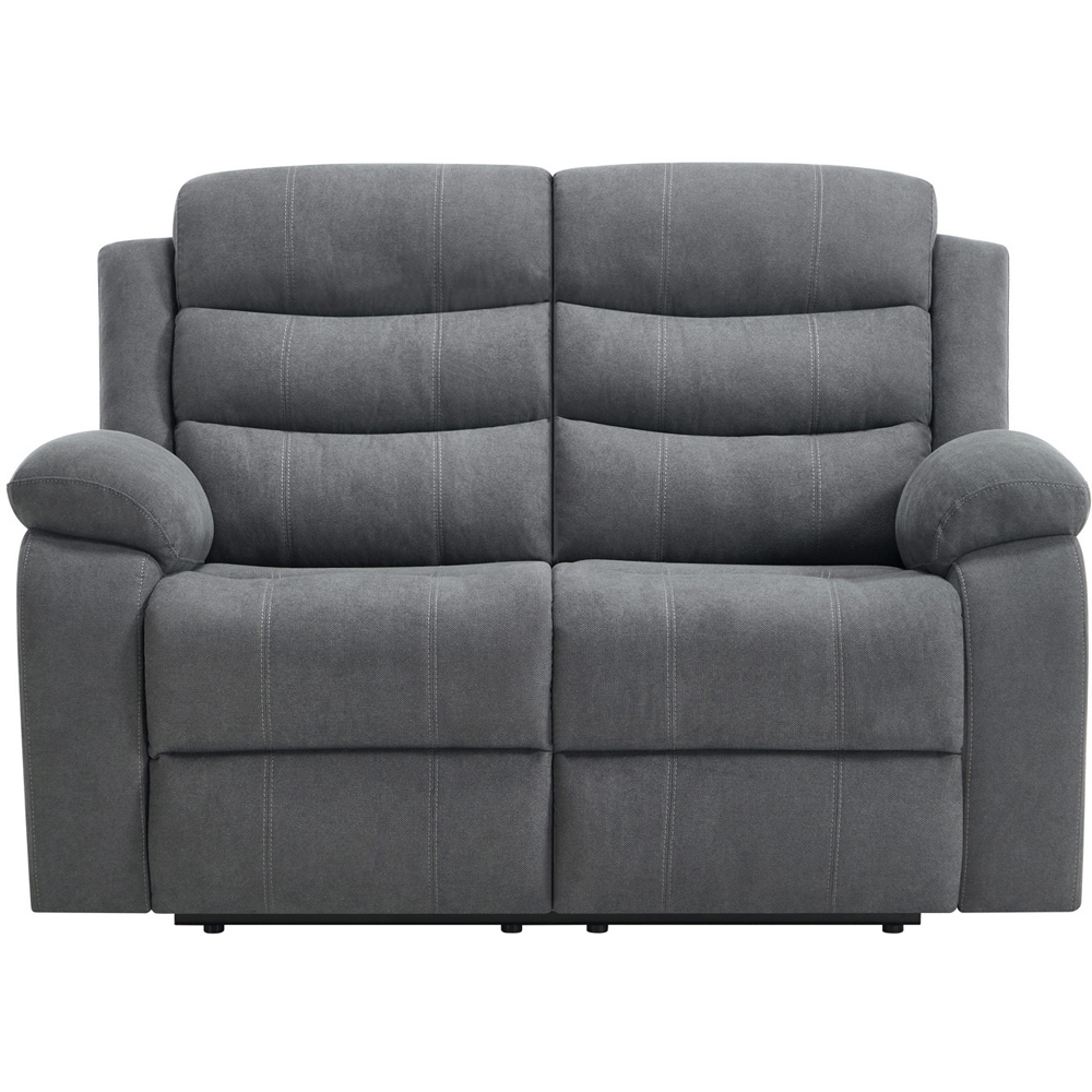 Furniture Online Boston 2 Seater Grey Manual Recliner Sofa Image 3
