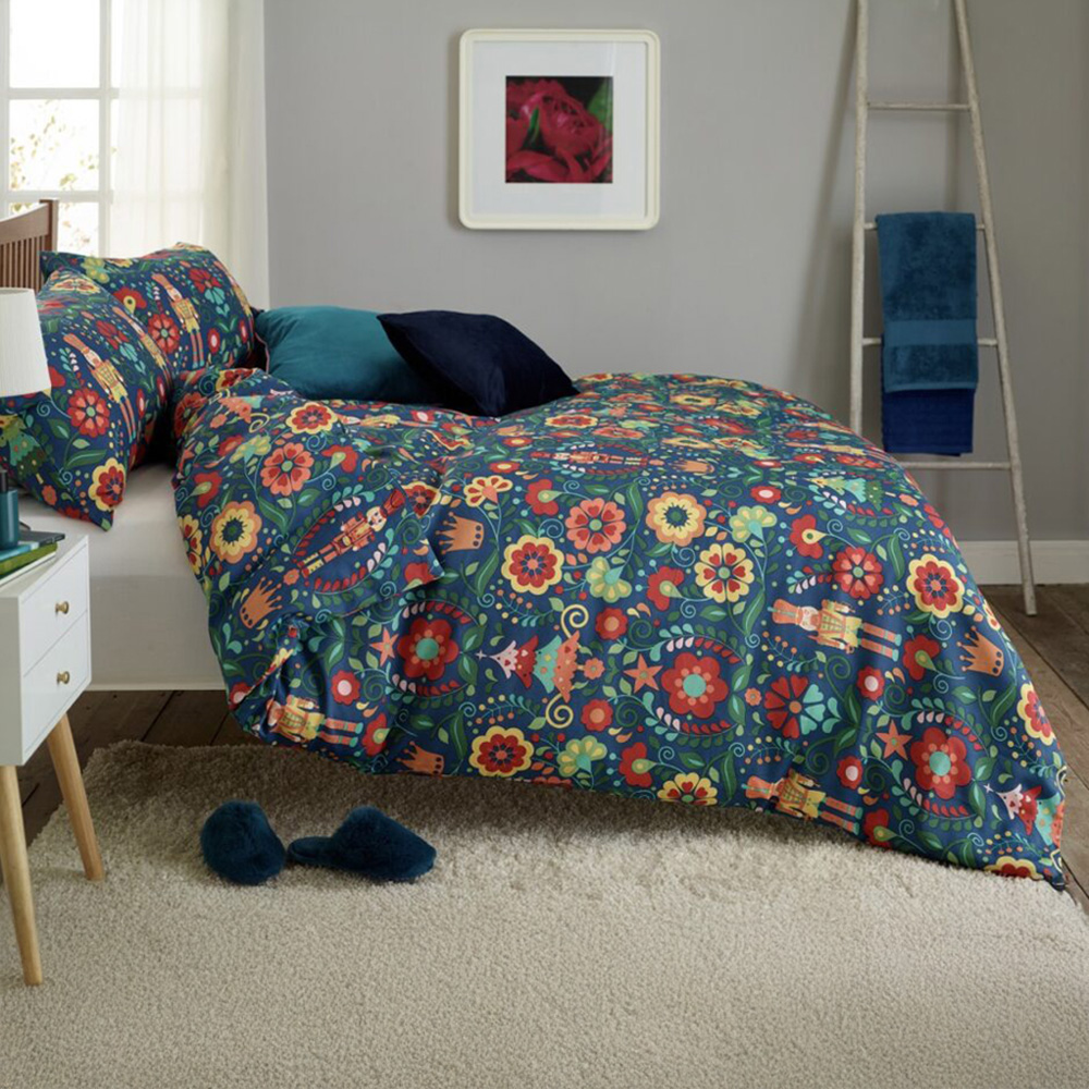 Deyongs Folkloric Double Navy Nutcracker Duvet Set Image 1