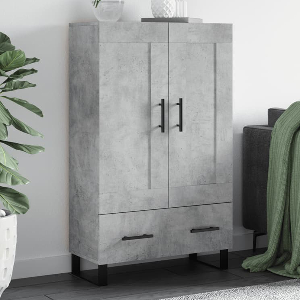 vidaXL 2 Door Single Drawer Concrete Grey Highboard Image 1