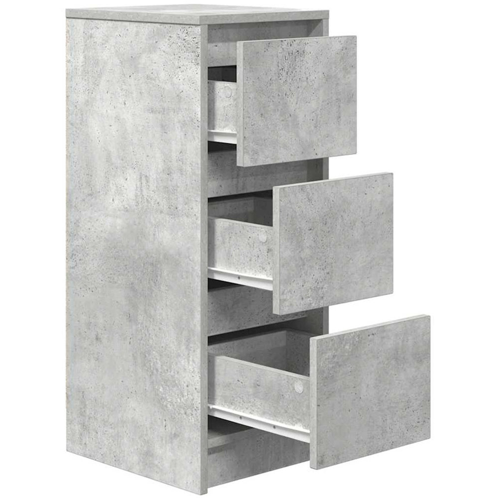vidaXL 3 Drawer Concrete Grey Sideboard Image 5