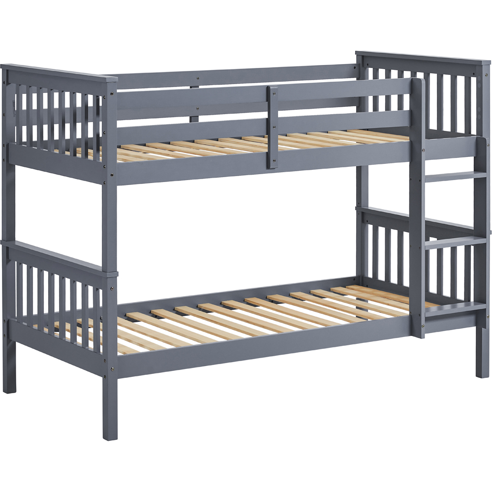 VIDA DESIGNS Milan Single Grey Bunk Bed with Foam Mattress Image 2