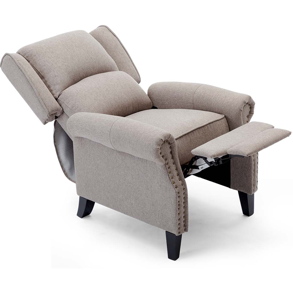 Furniture Online Charlotte Pumice Modern Pushback Recliner Chair Image 3