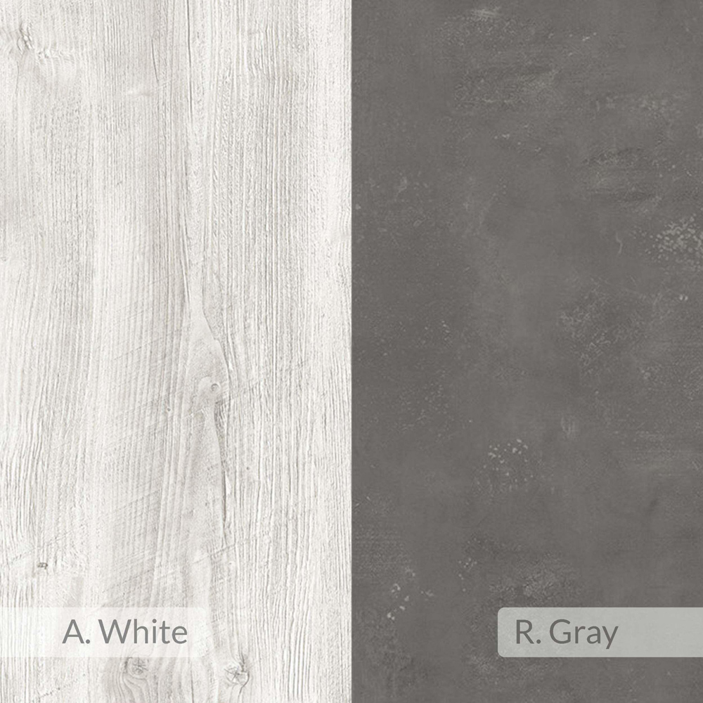 Decortie Mito Retro Grey and Ancient White Modern Tall Bookcase Image 5