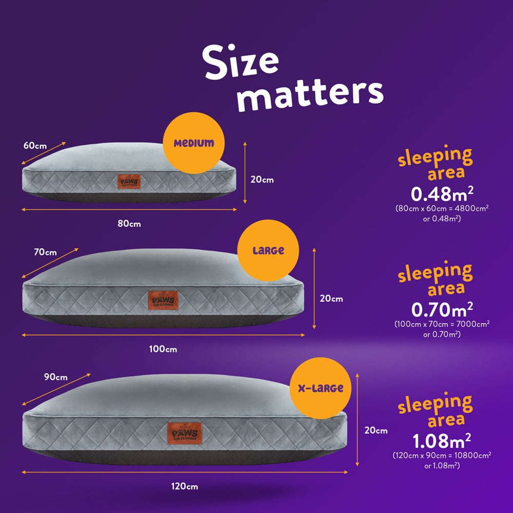 Slumberdown Extra Large Grey Padded Pet Bed Image 9