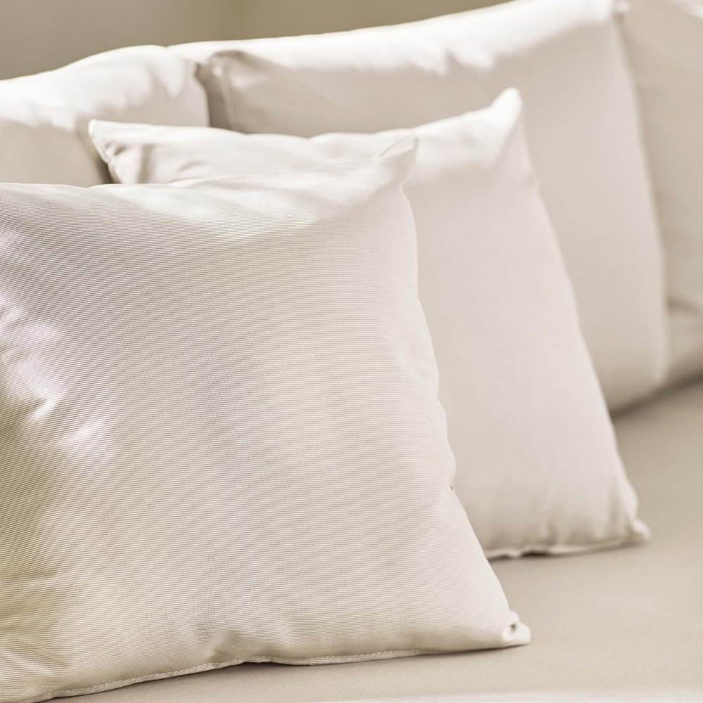 Furniturebox Bermuda 6 Seater White and Cream Garden Corner Sofa Set Image 4