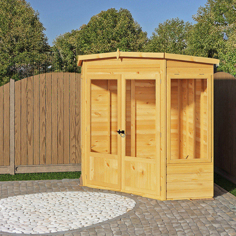 Shire Ramsey 6 x 6ft Shiplap Pent Corner Garden Summerhouse Image 2