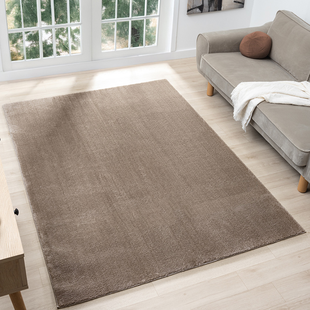 Desire Rugs Comfy Dark Beige Anti Slip Felt Backing Rug 120 x 160cm Image 2