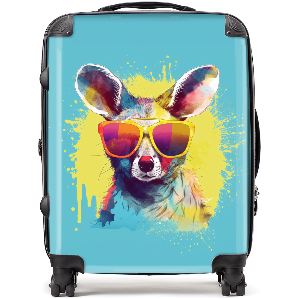 Warren Reed Designer Large Splashart Wallaby In Glasses Suitcase Image 1