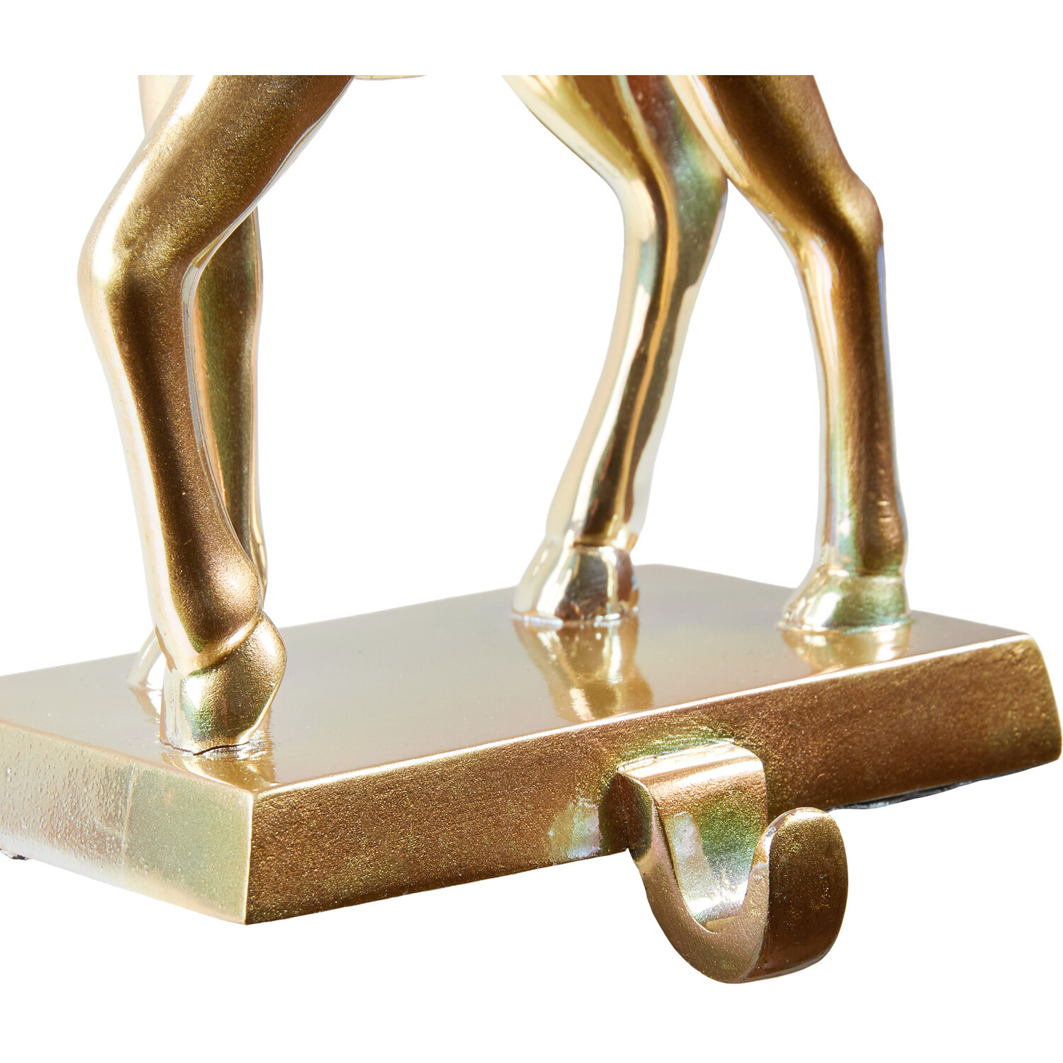 Gold Lustre Reindeer Stocking Holder - Gold Image 3