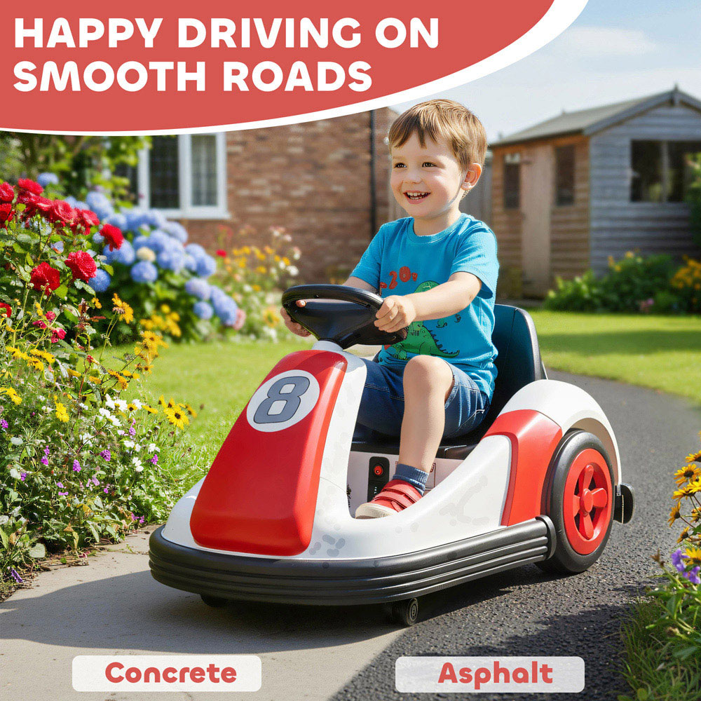 Tommy Toys Kids Red 360 Degree Rotating Ride On Bumper Car with Safety Belt Image 8