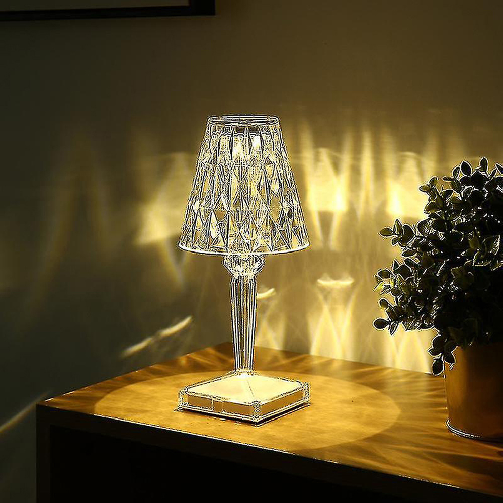 ExtraStar Acrylic Crystal Touch Control Dimmable Cordless LED Table Lamp Image 2
