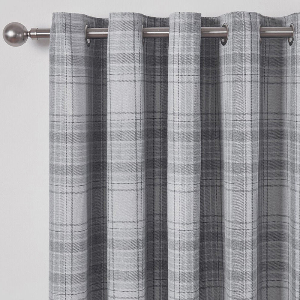 Divante Hatfield Grey Check Blackout Curtains 229 x 229cm Image 6