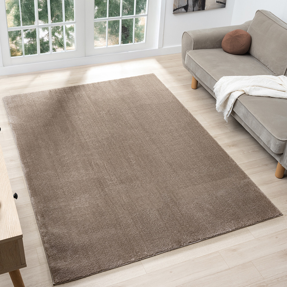Desire Rugs Comfy Dark Beige Anti Slip Felt Backing Rug 80 x 120cm Image 2