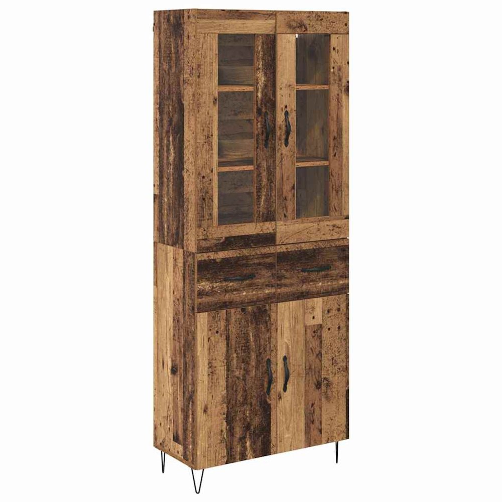 vidaXL 4 Door 2 Drawer Old Wood Sideboard Image 2