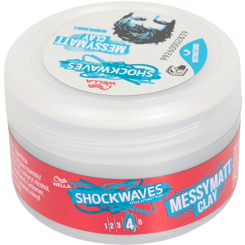 Wella Shockwaves Ultra Messy Matt Clay Image 2
