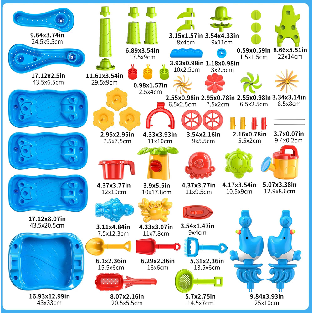 H&O Direct 6-Tier 62 Piece Kids Sand and Water Play Table Set Image 5