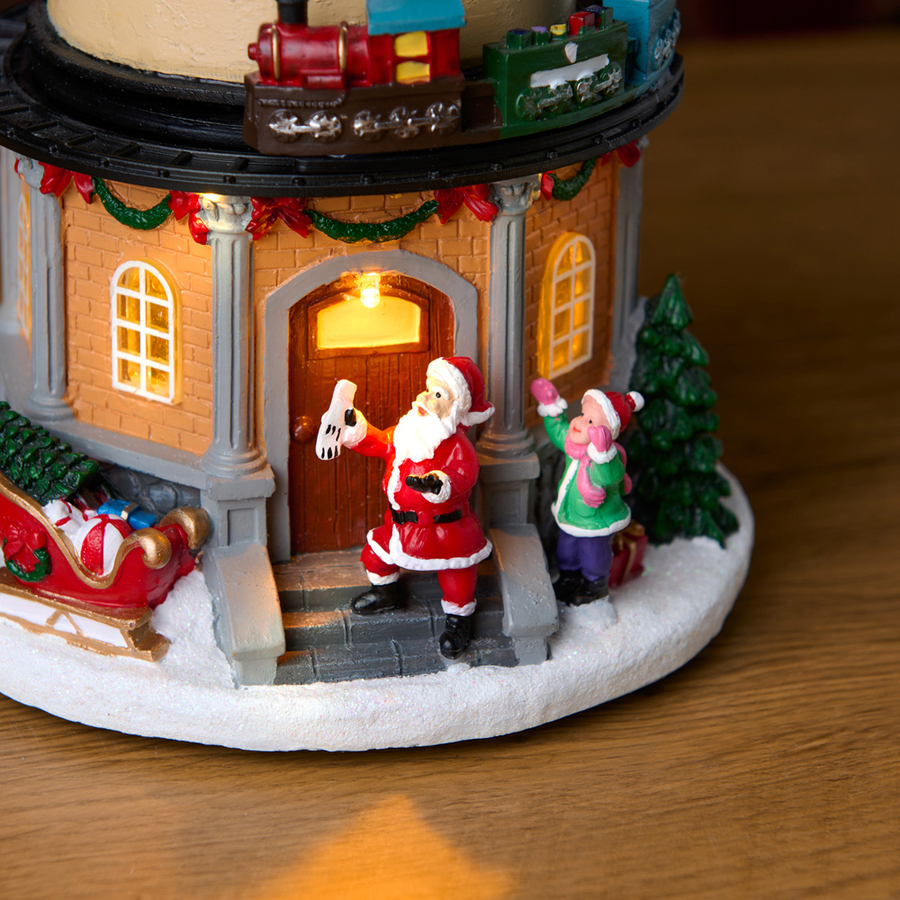 LED Christmas Clock Tower Model Image 3
