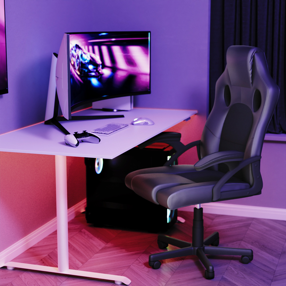 Vida Designs Coma Grey Racing Gaming Chair Image 3