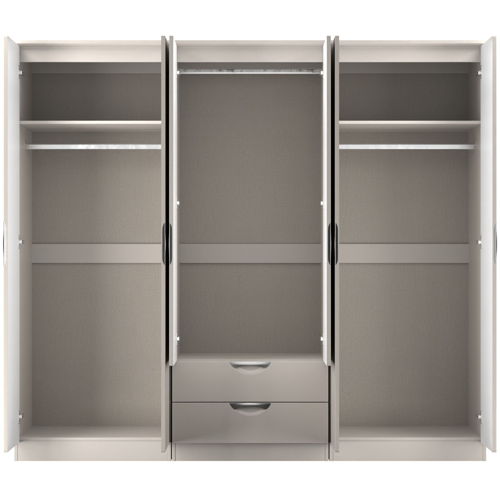 Crowndale Camden 6 Door 2 Drawer Kashmir Gloss Wardrobe Ready Assembled Image 6