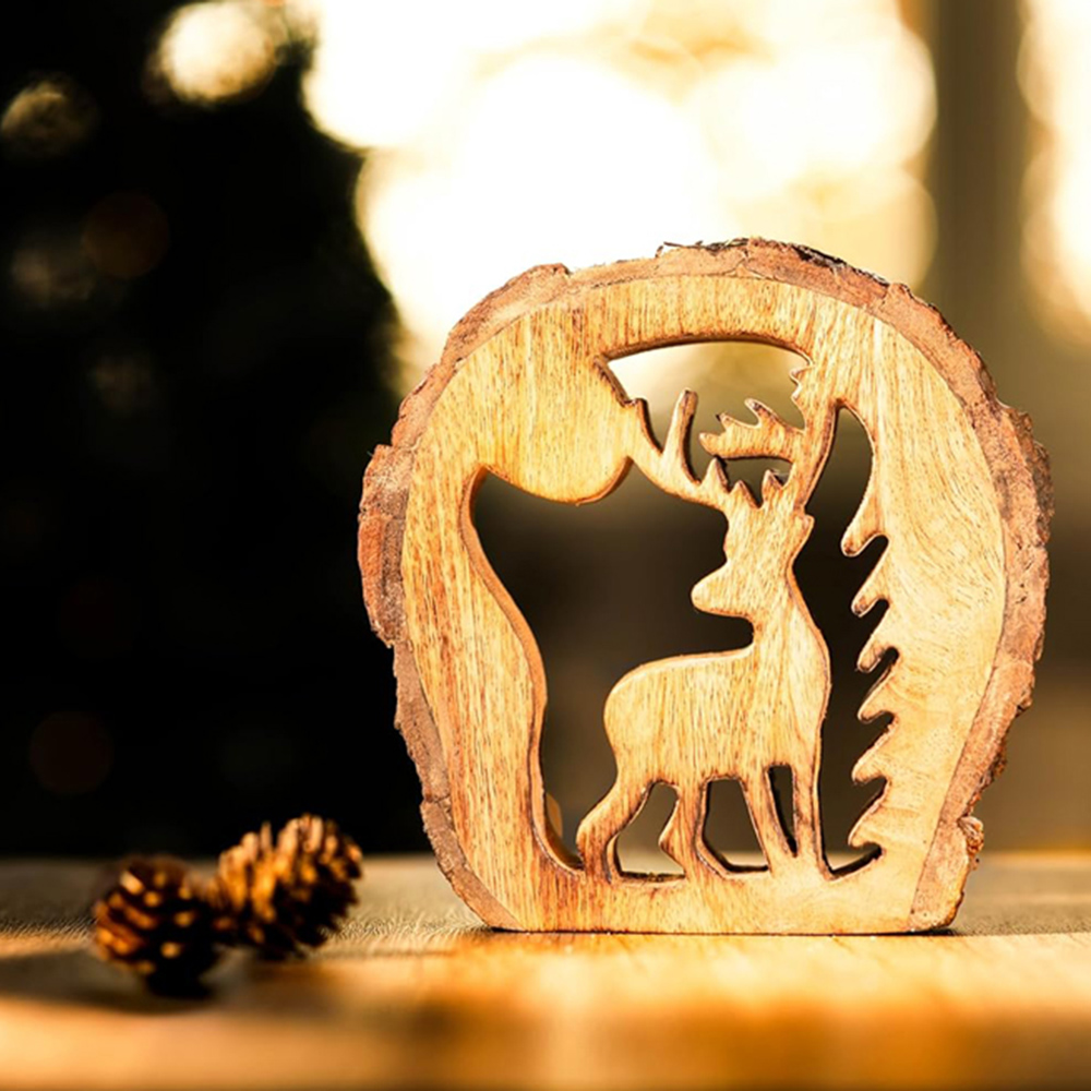 Marco Paul Wooden Reindeer Christmas Decoration Image 6