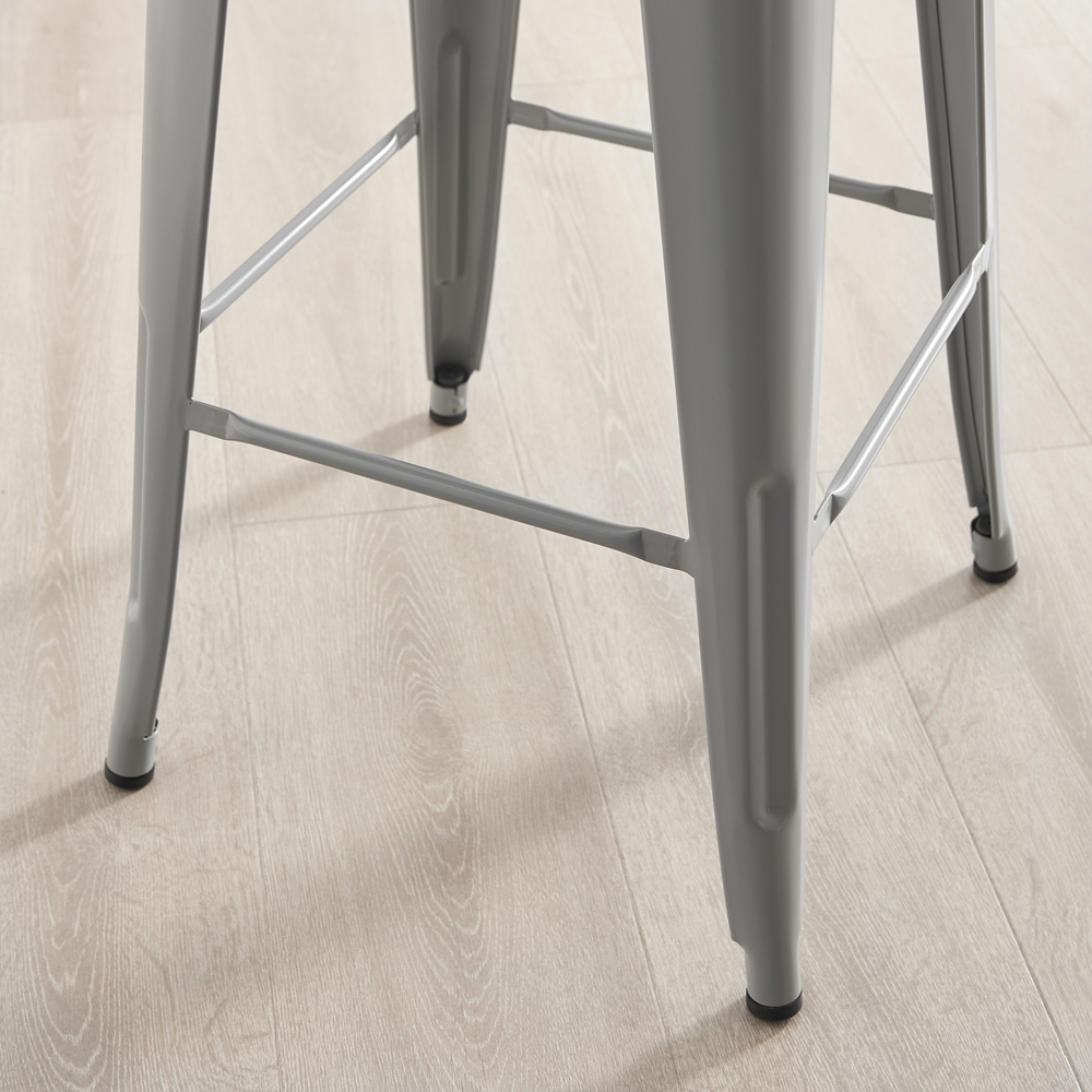Furniturebox Carter Grey Tolix Style Bar Stool Set of 2 Image 4