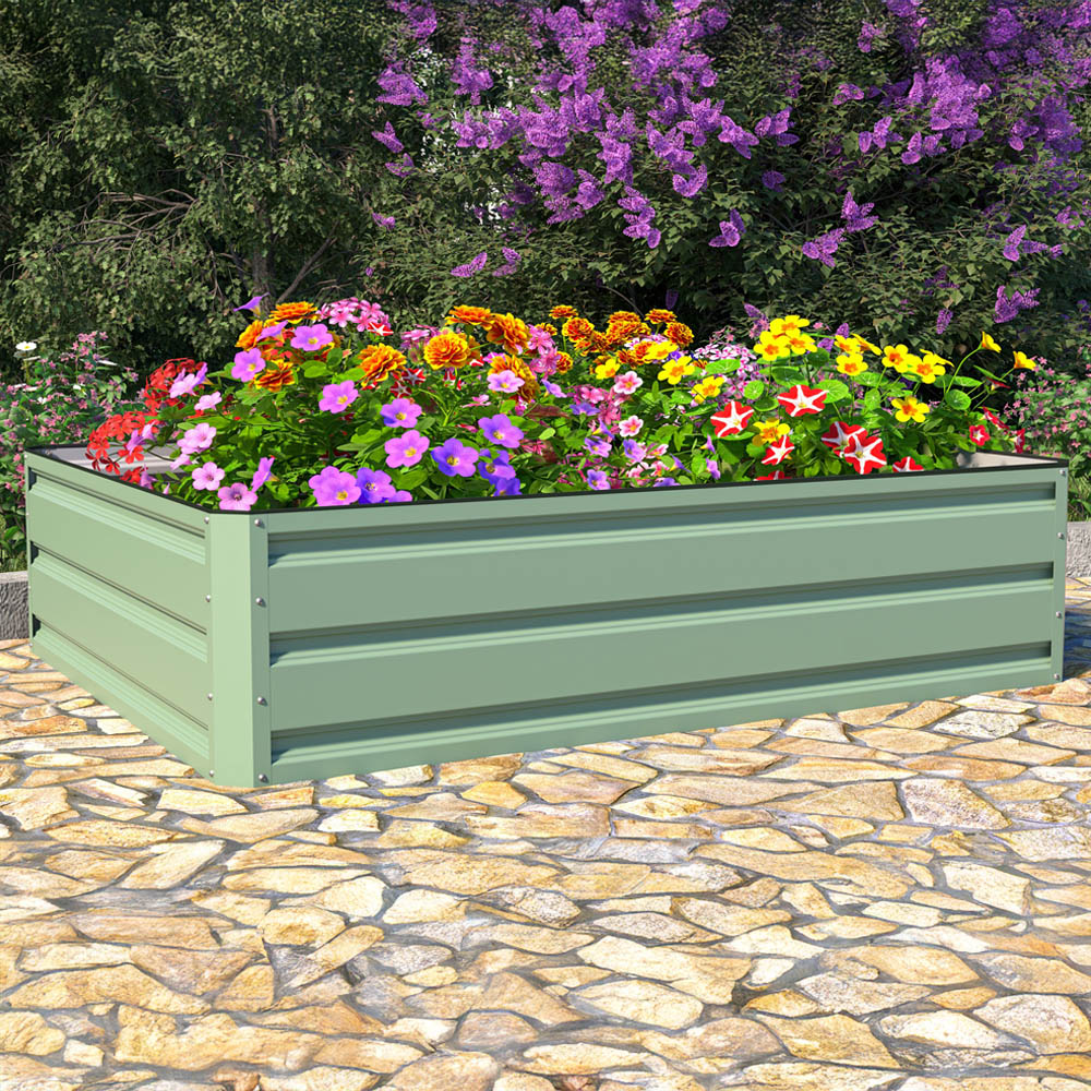 Garden Gear Light Green Metal Raised Garden Bed 120 x 90cm Image 2
