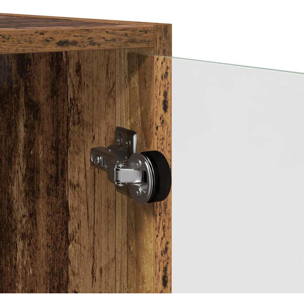 vidaXL 2 Glass Door Old Wood Wall Cabinet Image 6