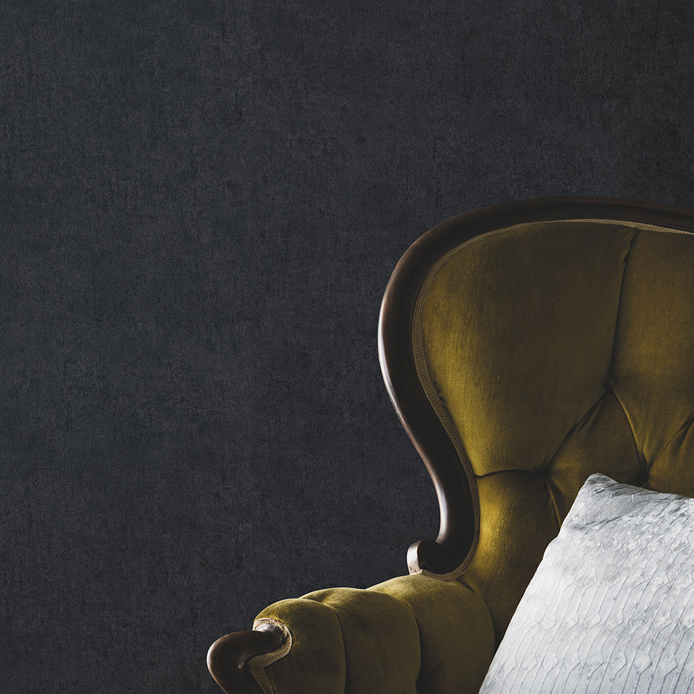 Erismann Savannah Textured Plain Non Woven Black Wallpaper Image 4