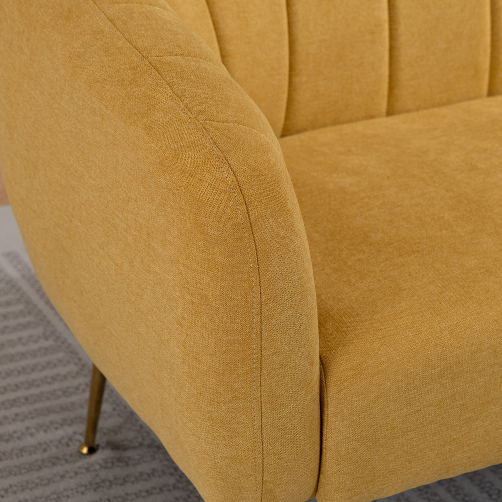 Artemis Home Stanton 2 Seater Yellow Fabric Shell Accent Sofa Image 2