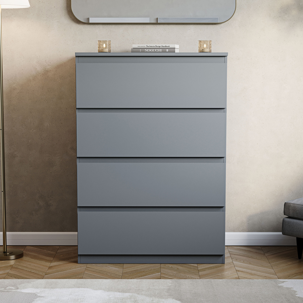 VIDA DESIGNS Denver 4 Drawer Grey Chest of Drawers Image 4