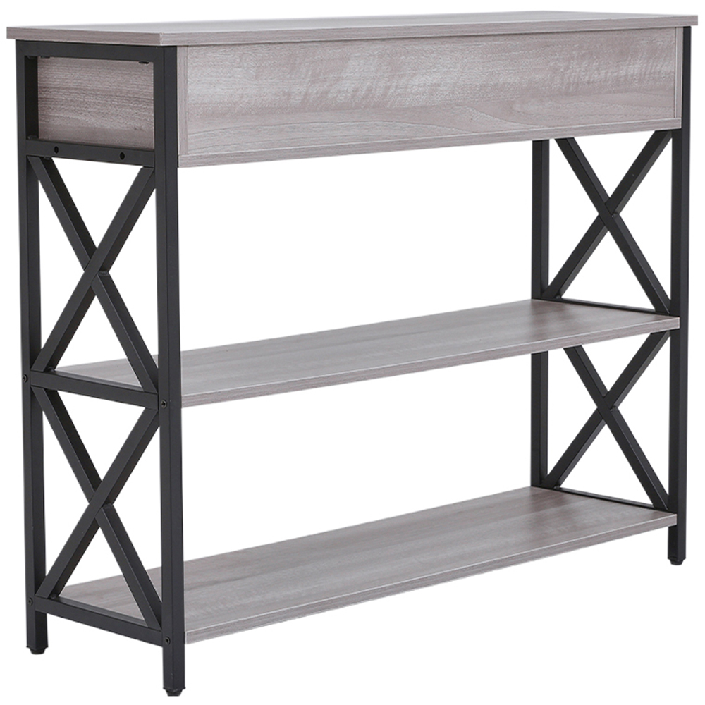 Living and Home 2 Drawer Narrow Wooden Console Table Image 2