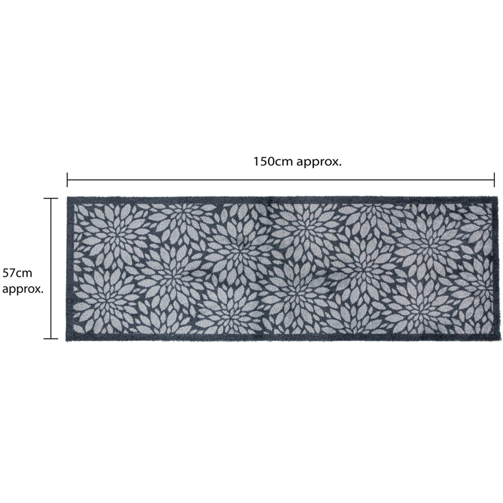 JVL Mega Grey Flowers Latex Backed Door Runner 57 x 150cm Image 9