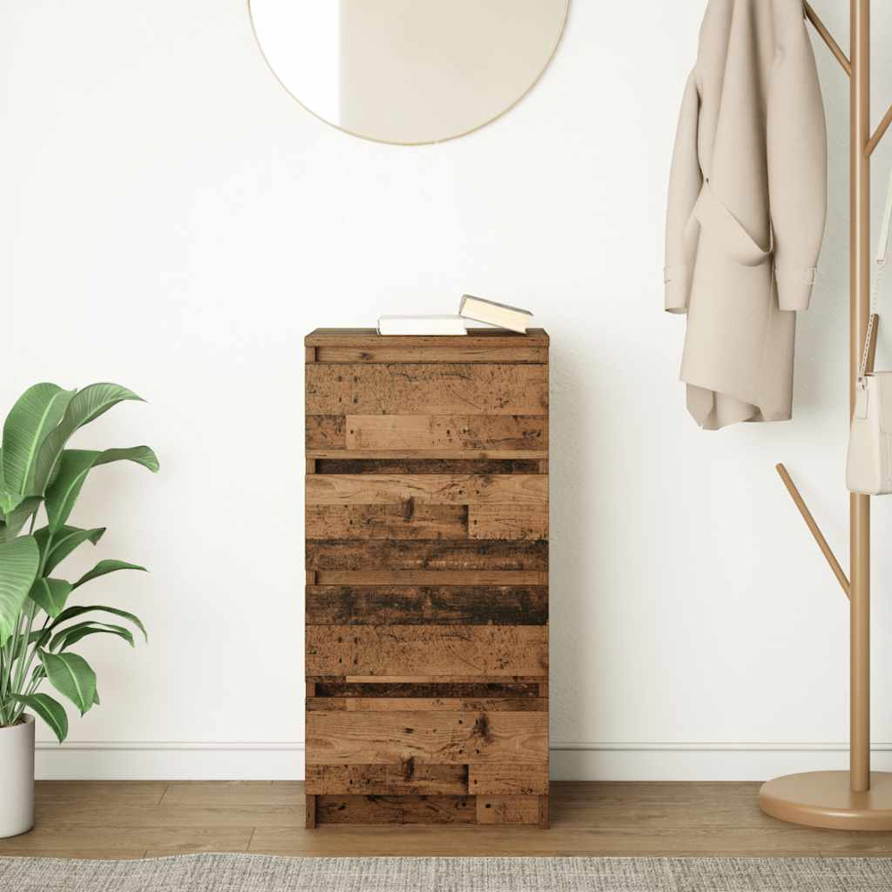 vidaXL 4 Drawer Old Wood Sideboard Image 3