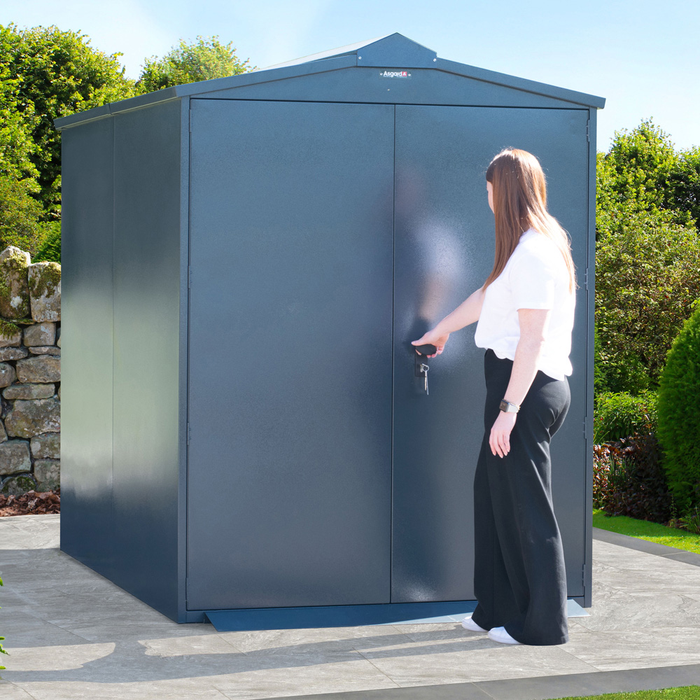 Asgard Centurion 5 x 7ft Double Door Grey High Security Bike Shed Image 4
