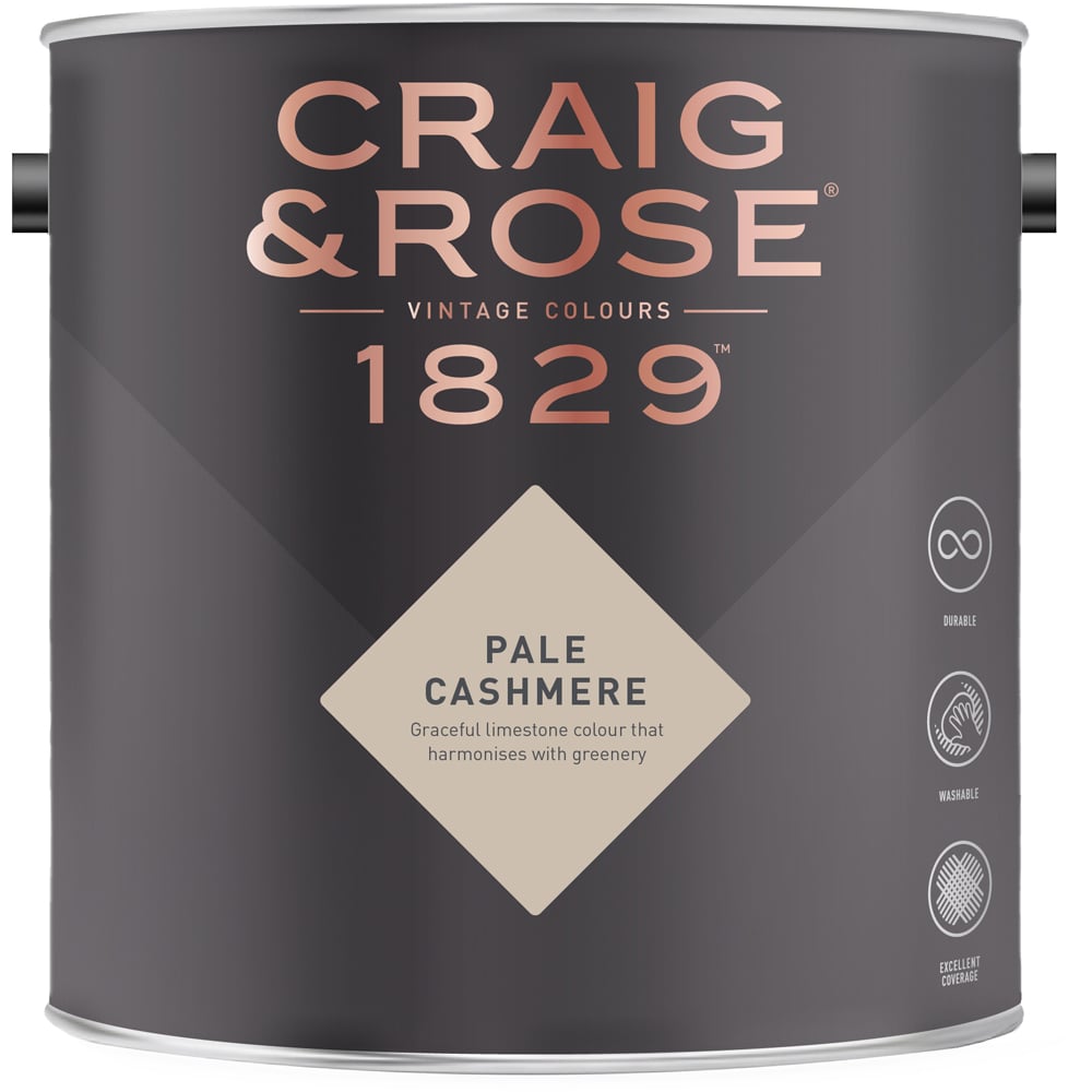 Craig & Rose Kitchen and Bathroom Pale Cashmere Eggshell Paint 750ml Image 2
