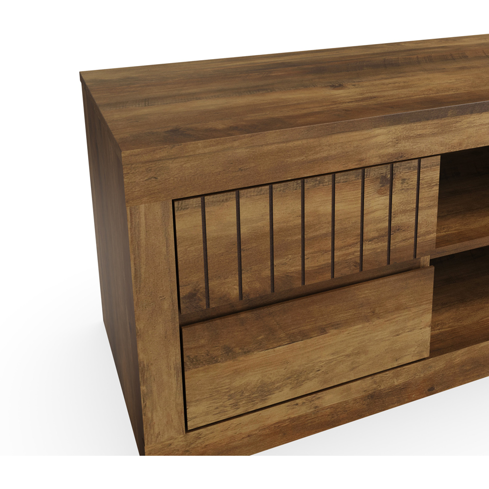 GFW Cartmel 4 Drawer 2 Shelf Knotty Oak TV Unit Image 5