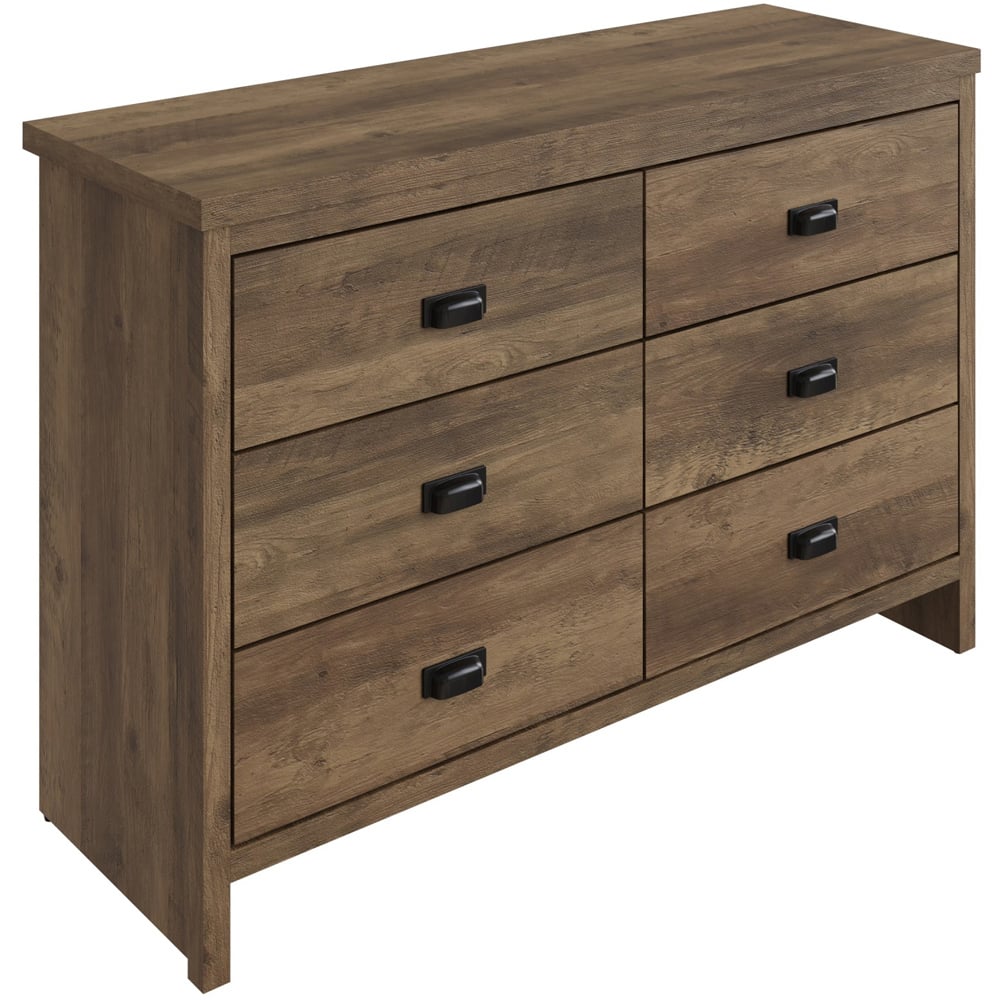 GFW Boston 6 Drawer Knotty Oak Chest of Drawers Image 2